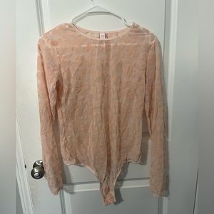 Victoria Secret pink sheer bodysuit NEW size‎ large